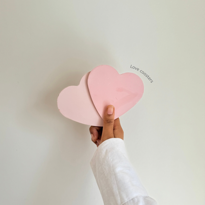 Set of two Heart-Shaped Concrete Coasters